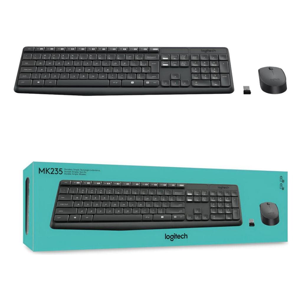 Kit Teclado E Mouse Sem Fio Logitech Mk235 Português Brasil
