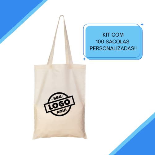 Kit 100 Sacolas TNT 30x40 Ecobag Personalizada com Alça