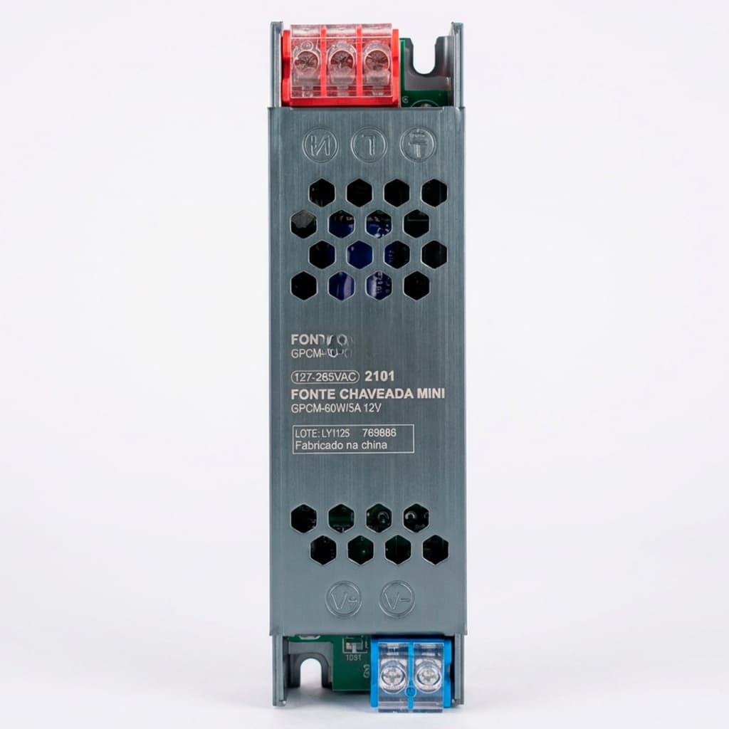 Kit 3 Fonte Chaveada Mini Slim 12v 5a 60w Bivolt Led Eletrônicos