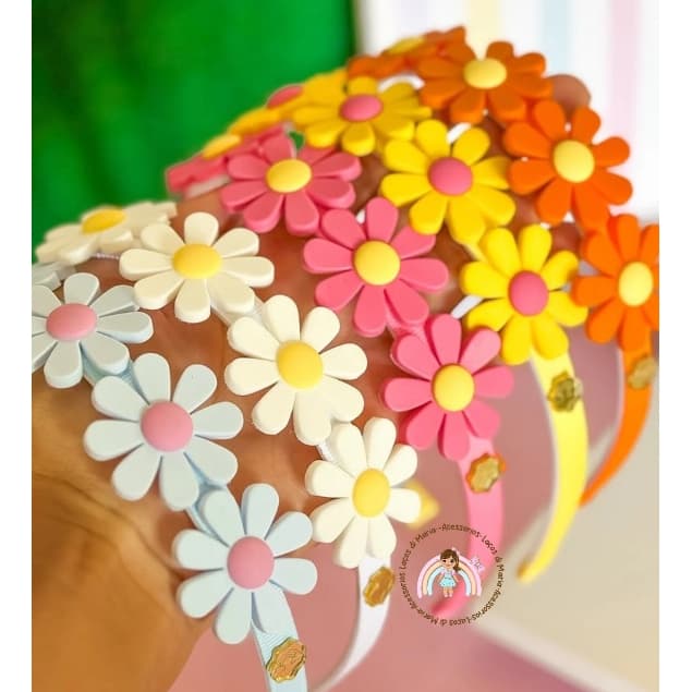 Tiara cabelo infantil/ flor menina emborrachada- tiara flores