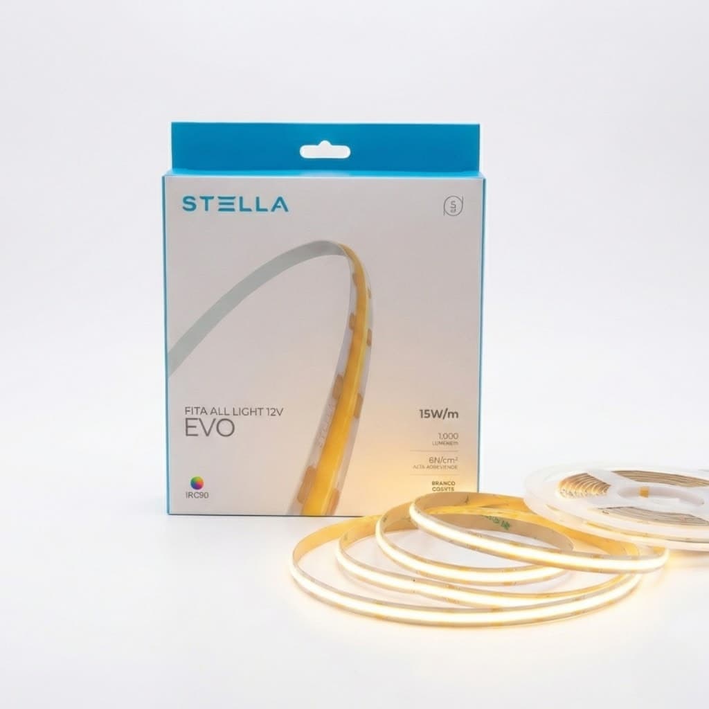 Fita de Led Cob All Light Evo 15w/m 3000K 12v Branco Quente Stella Stl24824/30