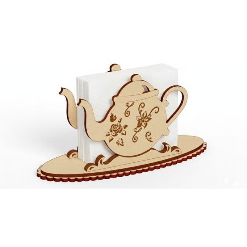 Porta Guardanapo De Mesa Chaleira Bule MDF Cortado A Laser Decoração Café E Chá