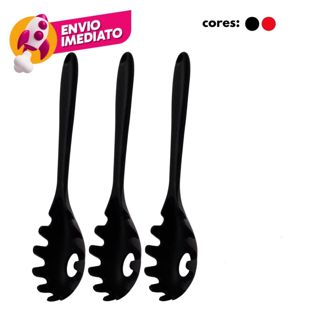 Kit Pegador Massa Macarrão Silicone Maciço Utensílio Cozinha Não Risca Panela Multiuso C/08 Ou 10Un.