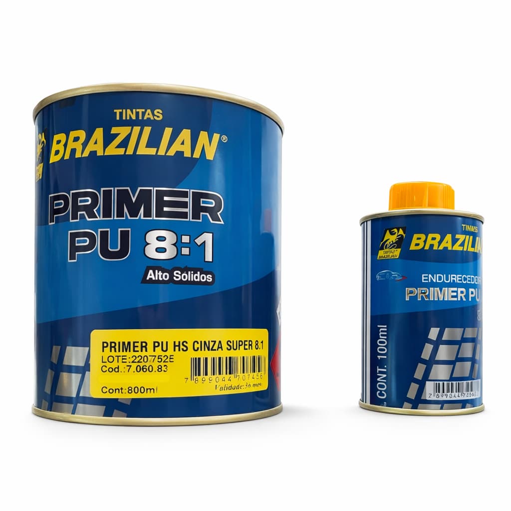 Primer Pu Automotivo Cinza Brazilian 8:1 + Catalisador