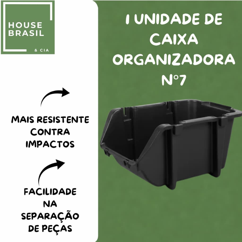 Caixa Bin N7 Gaveteiro Estoque Ferramentas Parafusos Organizadora Empilhavel E Encaixavel