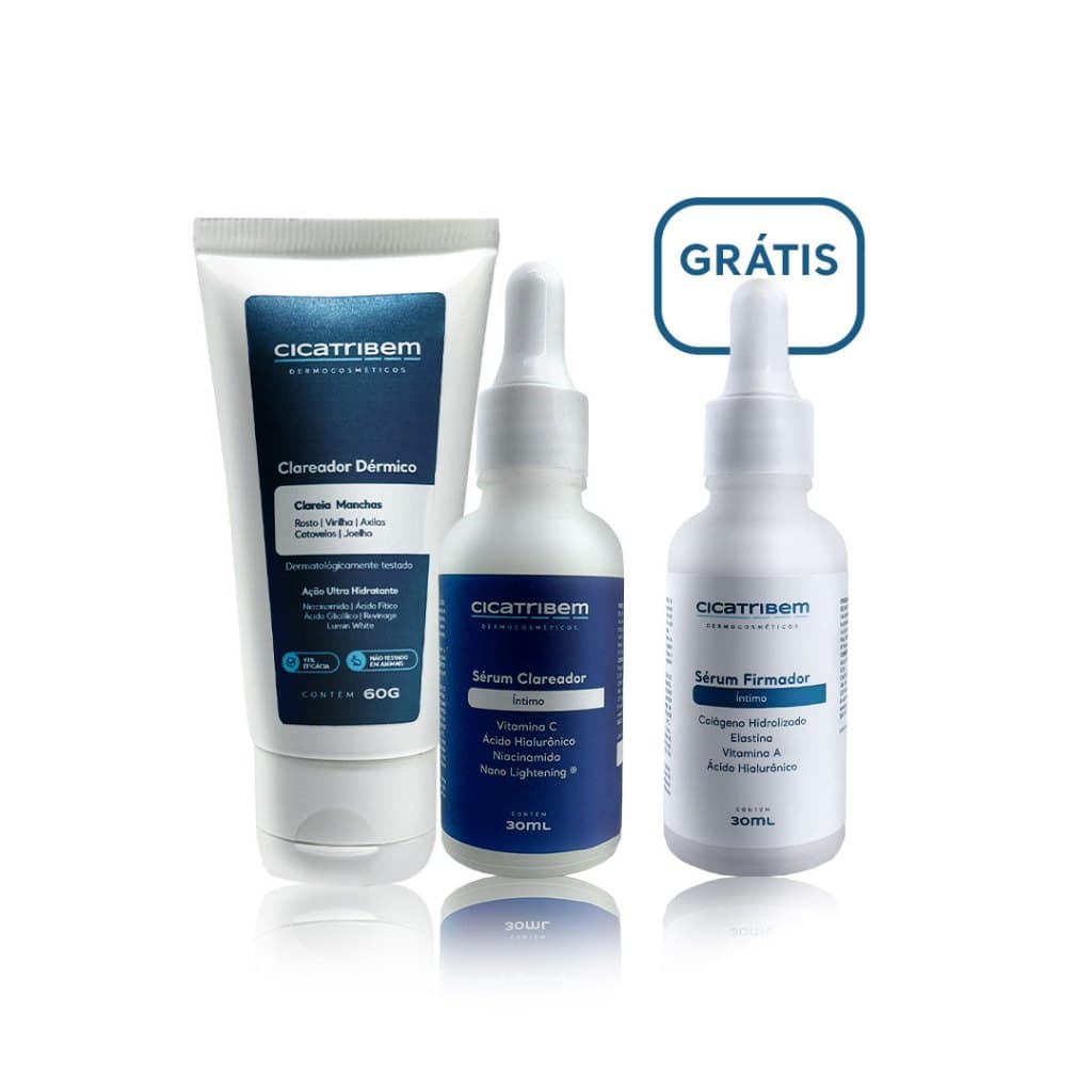 Cicatribem Clareamento Total Sérum Clareador & Clareador Dérmico 60g + Firmador Íntimo de Brinde
