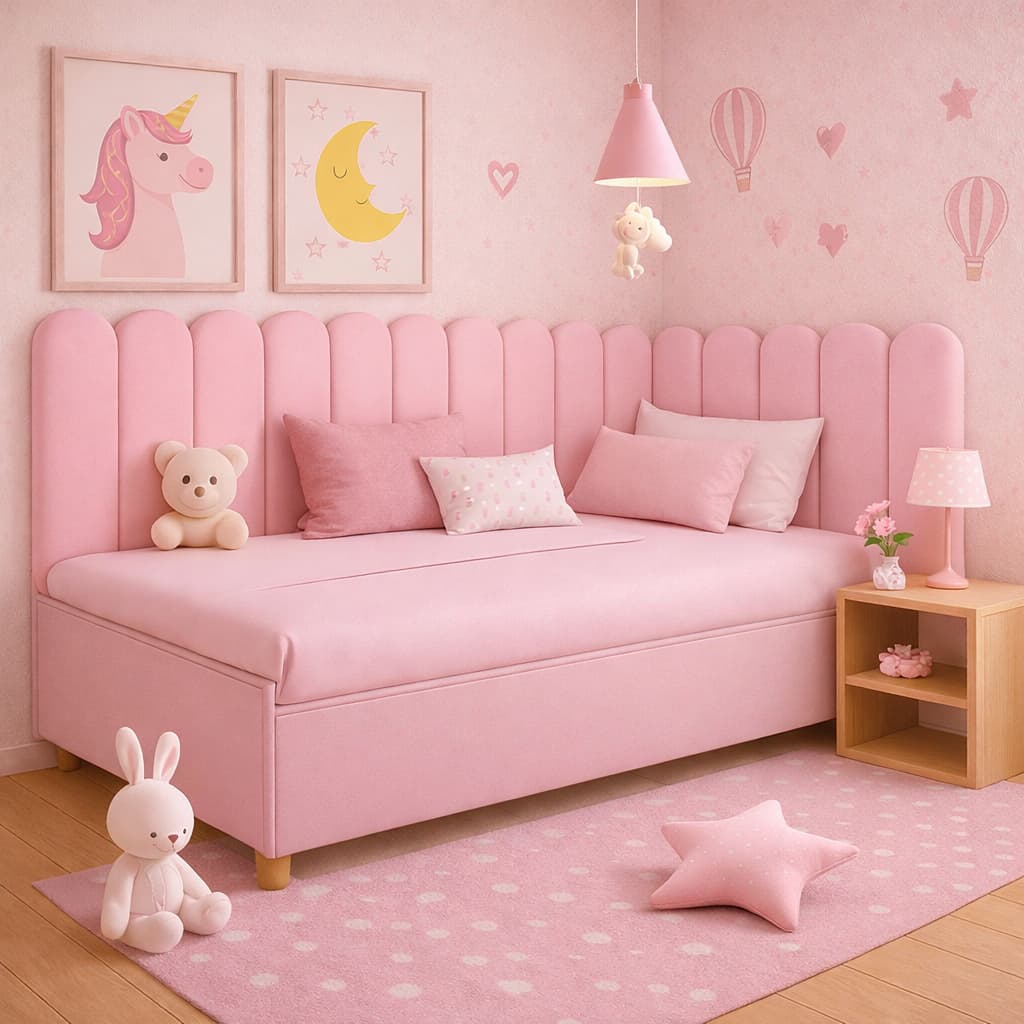 Kit Cabeceira Modular Nuvem 60x20 cm Autocolante Estofada | Ideal para Quarto Infantil