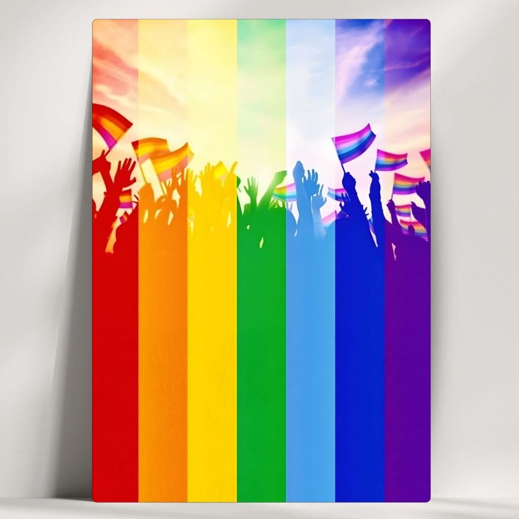 Quadros Decorativos LGBT+ Artístico - Multidão - Feito em Mdf - com Fita Adesiva - Envio Imediato