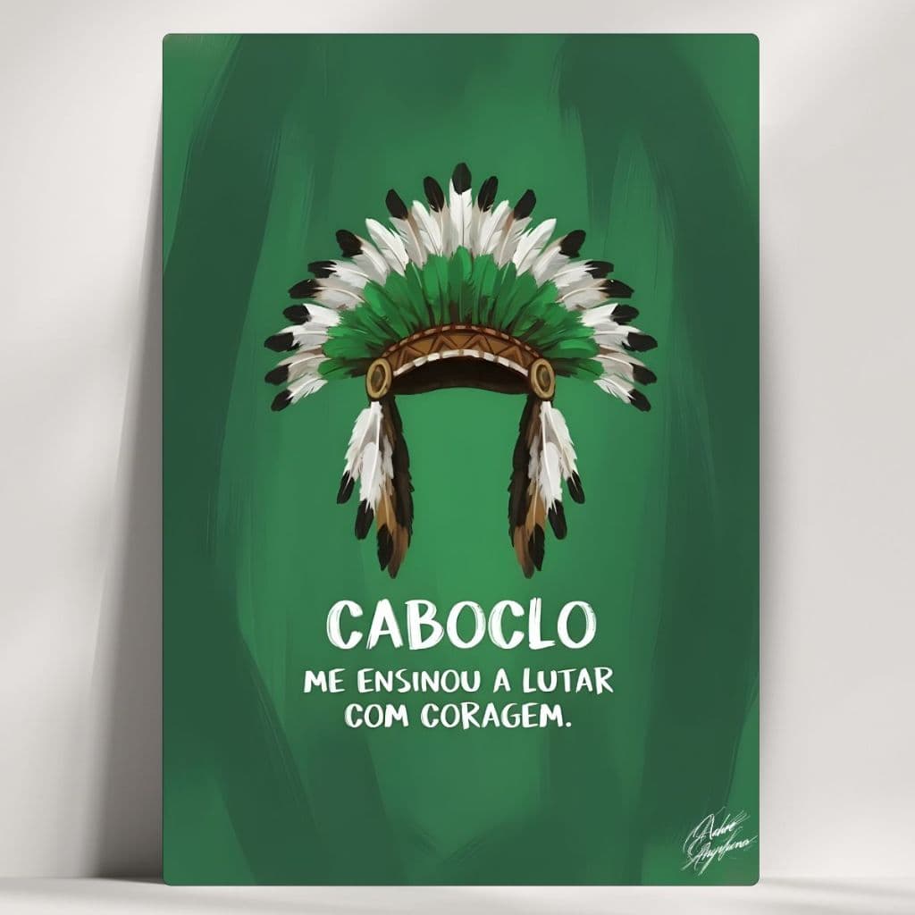Quadros Decorativos Orixás e Realizações - Caboclo -  Em Mdf - com Fita Adesiva - Envio Imediato