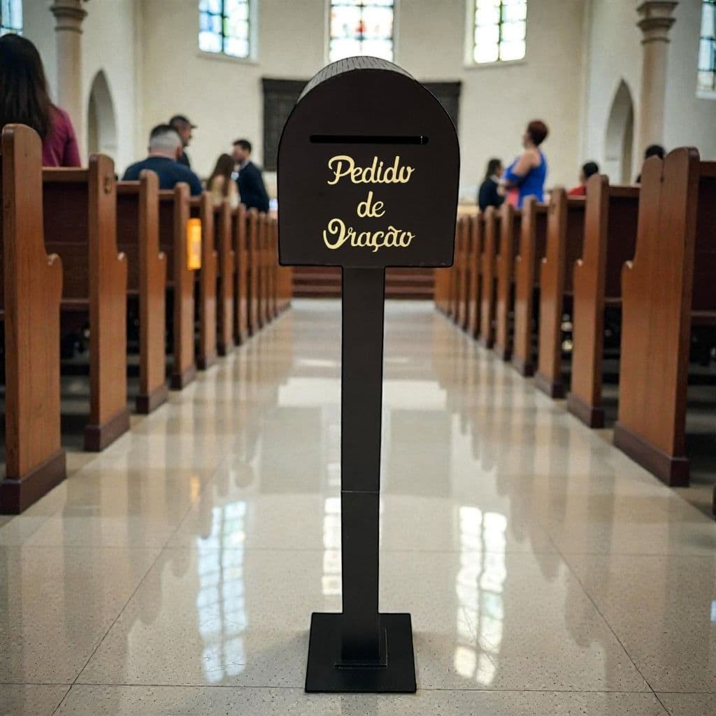 Caixa Postal Pra Igreja Pedido de Oração MDF com Pedestal