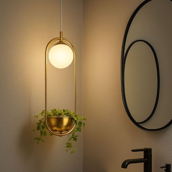 Pendente Garden em Metal e Vidro 52cm