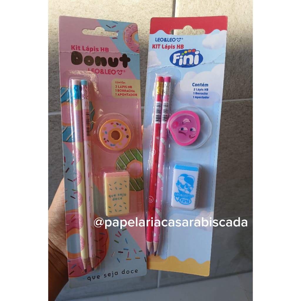 Kit Escolar Com Lápis + Borracha + Apontador Leo&Leo