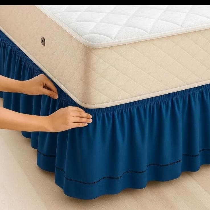 Saia Para Cama Box Casal Queen Ponto Palito