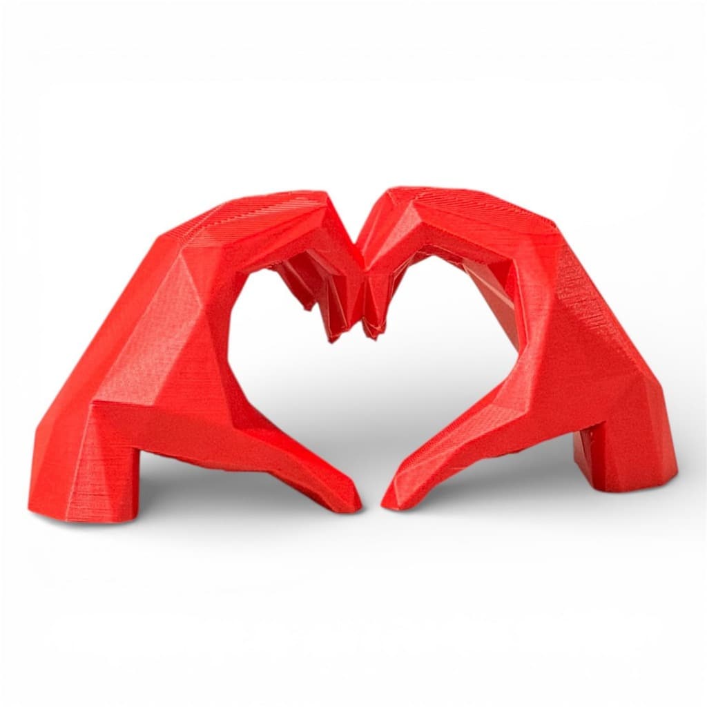 Enfeite Casal Escultura Decoração 3D Coração nas Mãos Presente Romântico