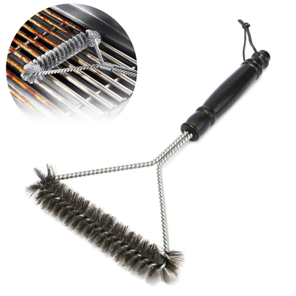 Escova De Aço Limpa Grelha De Churrasqueira Escova Com Cabo Limpa Grelhas Limpeza Pesada