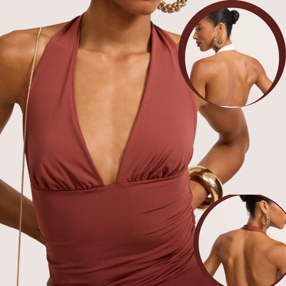 Blusa Feminina Estilosa Frente Única Costas Abertas Tendência