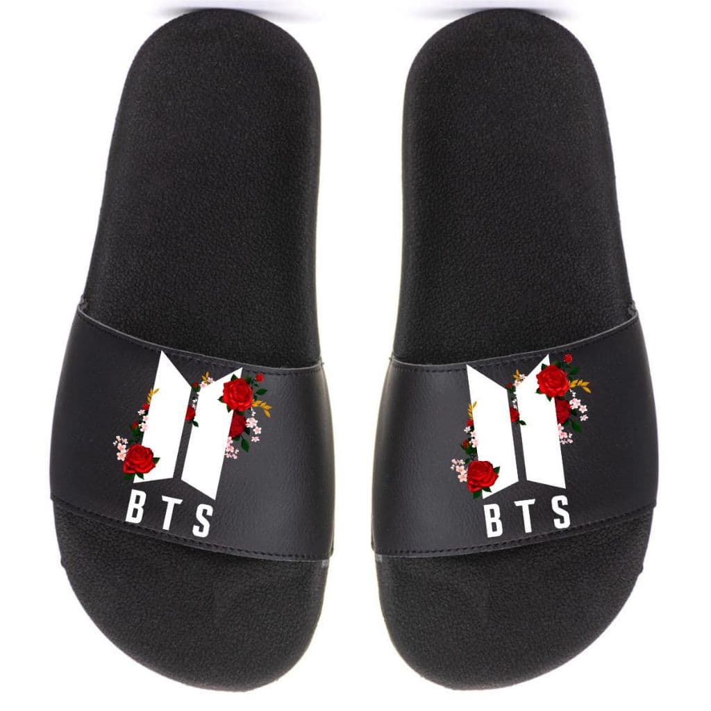 Chinelo Slide Bts Rosas Feminino confortável Sandália Leve Macia
