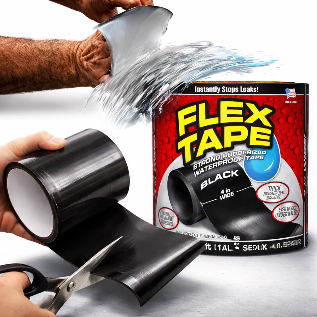 Super Fita Flex Adesiva Preta 10cm x 150cm Tape Cola Tudo Multi Aplicação Multiuso