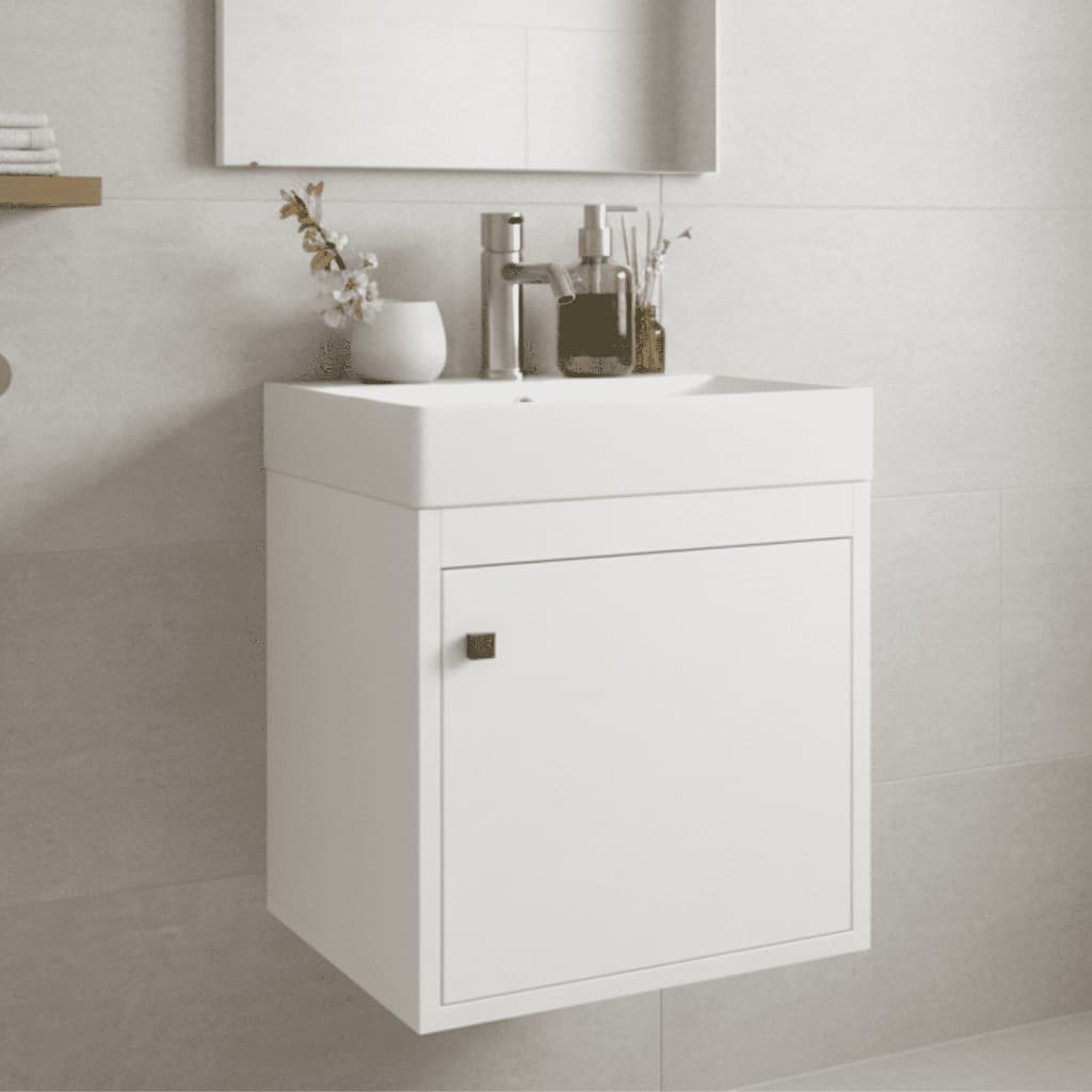 Gabinete de Banheiro Beauty Aéreo 1 Porta Puxador Armário Compacto