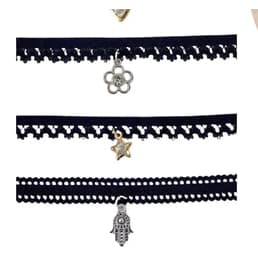 Kit 3/6/9/12 Unidades Colares Colar Gargantilha Choker Preto e Pingente