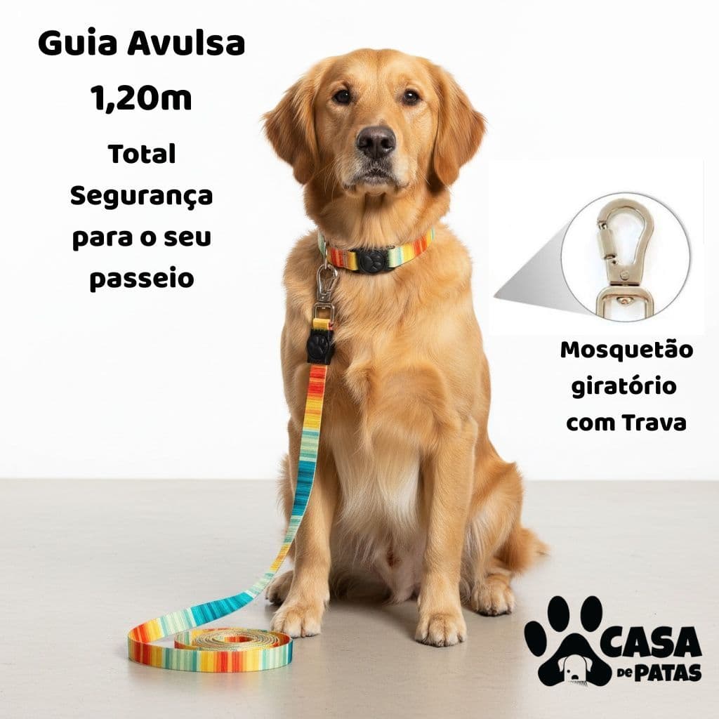 Guia avulsa para coleira de cachorro ou gatos Tamanho Padrão 1,20 m