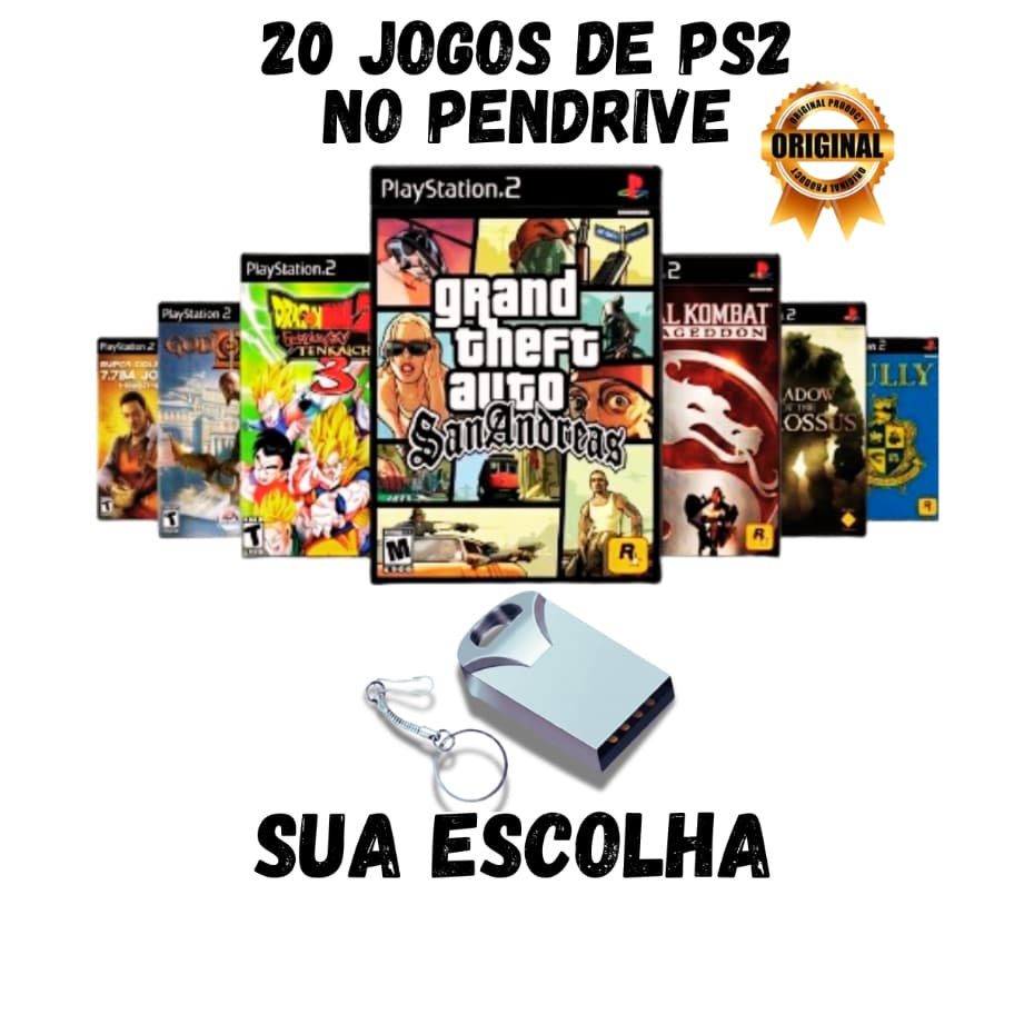 Pendrive PS2 OPL – 20 Jogos à Sua Escolha + Pronto para jogar  >> leia a descrição