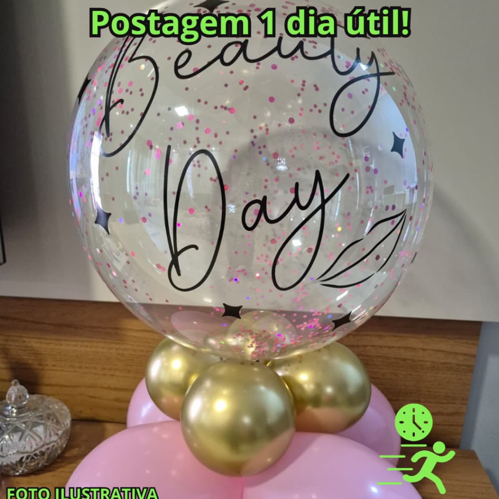 Kit Balão Personalizado Completo com Confete