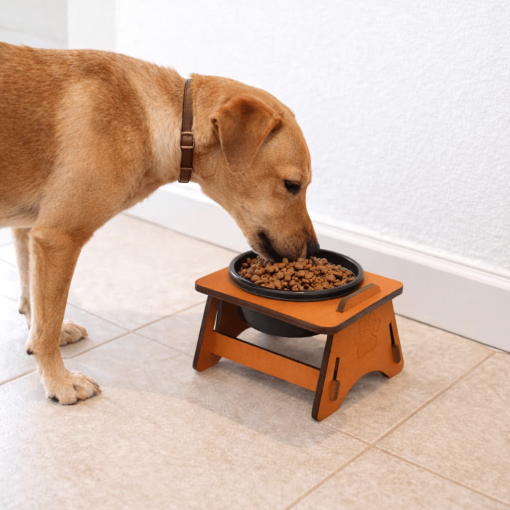 Comedouro Pet Elevado Suspenso para Cachorros e Gatos Tigela Plástica – Mais Conforto – 18x24x21 cm
