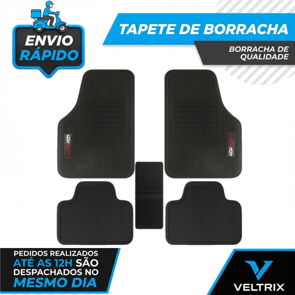 Jogo Tapete Borracha Automotivo Impermeável Carro Chery