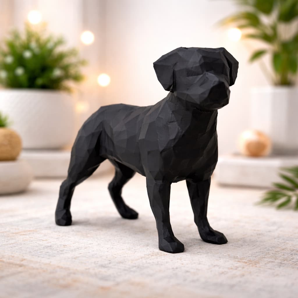 Escultura Cachorro pet Rottweiler Decorativo – Estátua Realista para Decoração