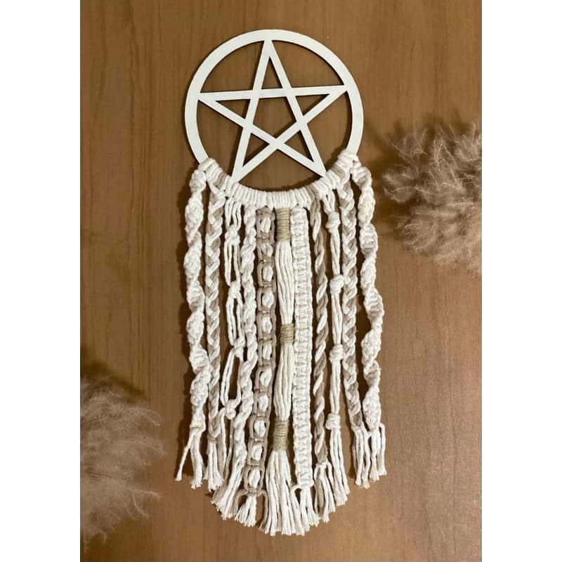 Mandala Estrela de Macramê - Decoração Macramê - MDF - Decoração Boho