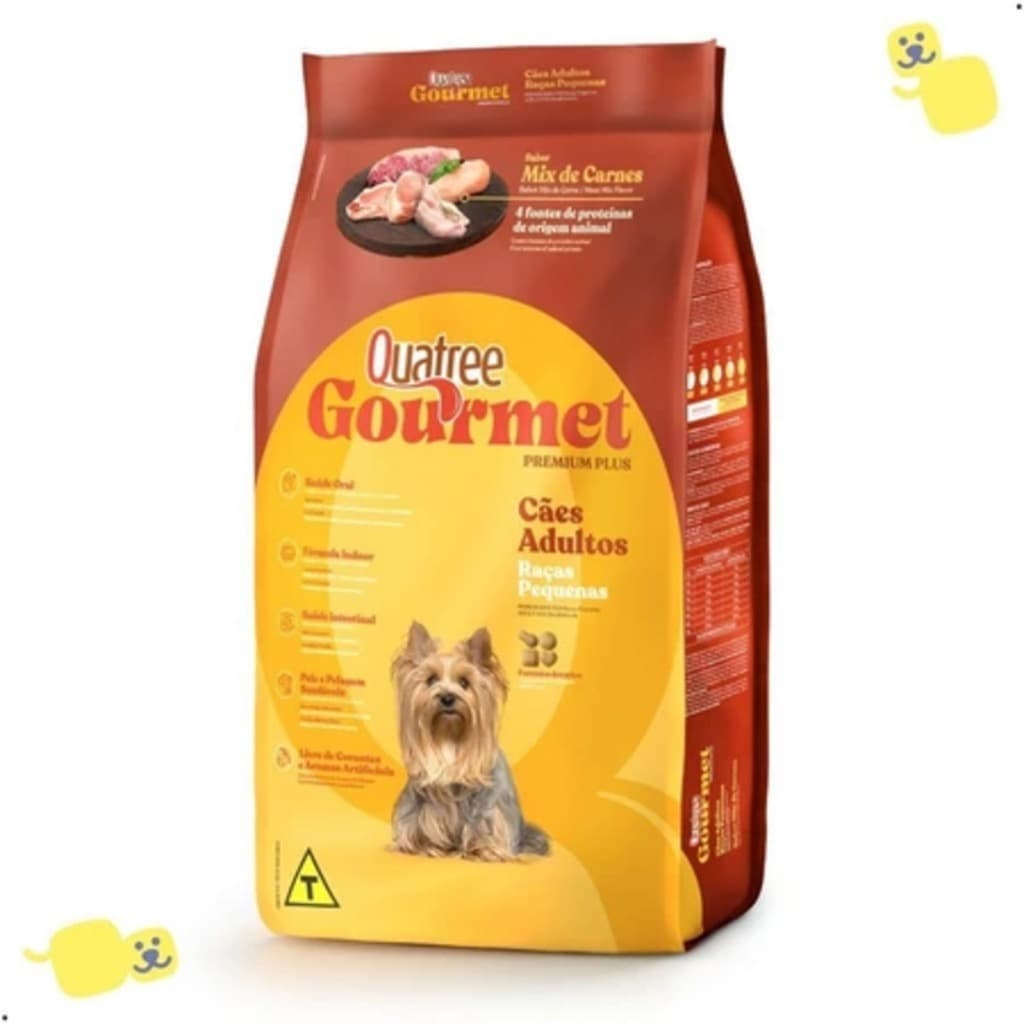 Ração Quatree Gourmet Cães Adultos Raças Pequenas Mix Carnes 20kg Alimento Premium Cachorro Pet