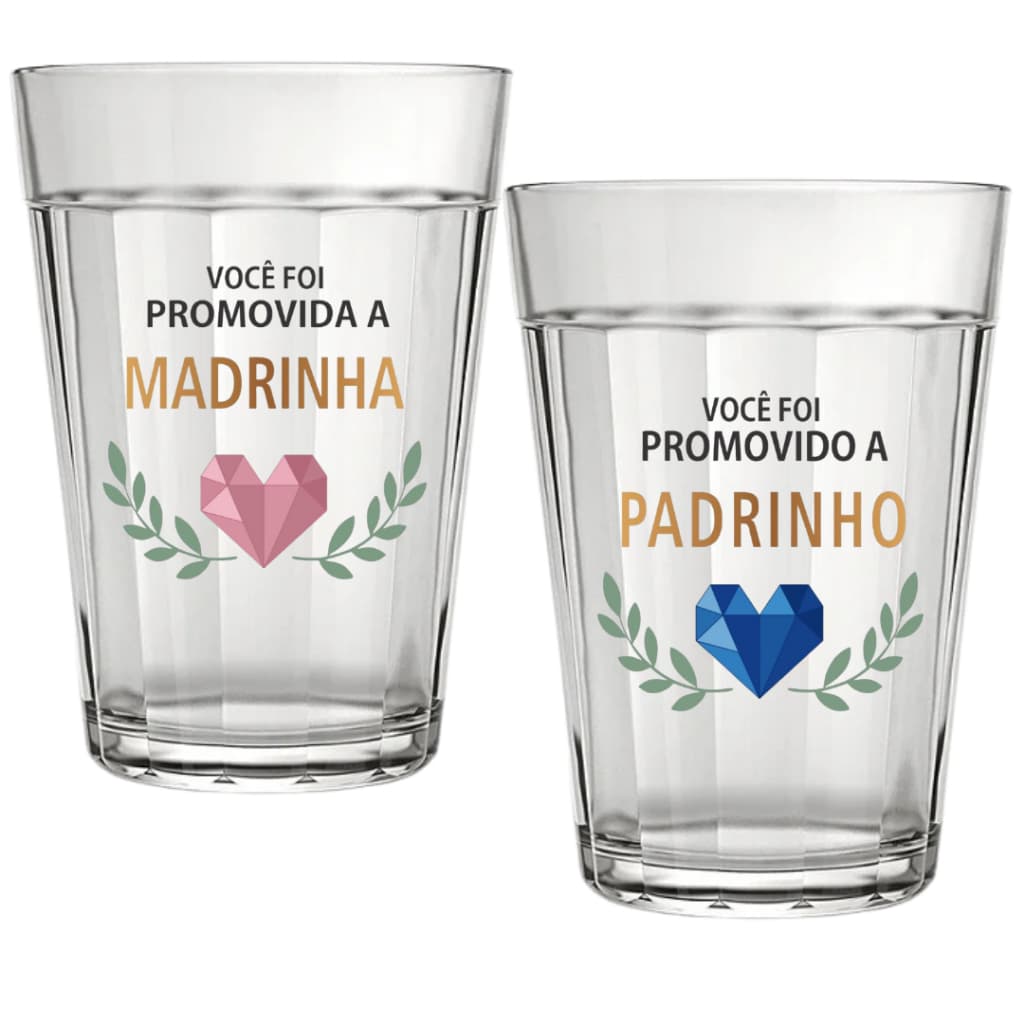 Copo Madrinha Padrinho Casamento Batizado Batismo Lembrancinha Dindo e Dinda Americano 190ML