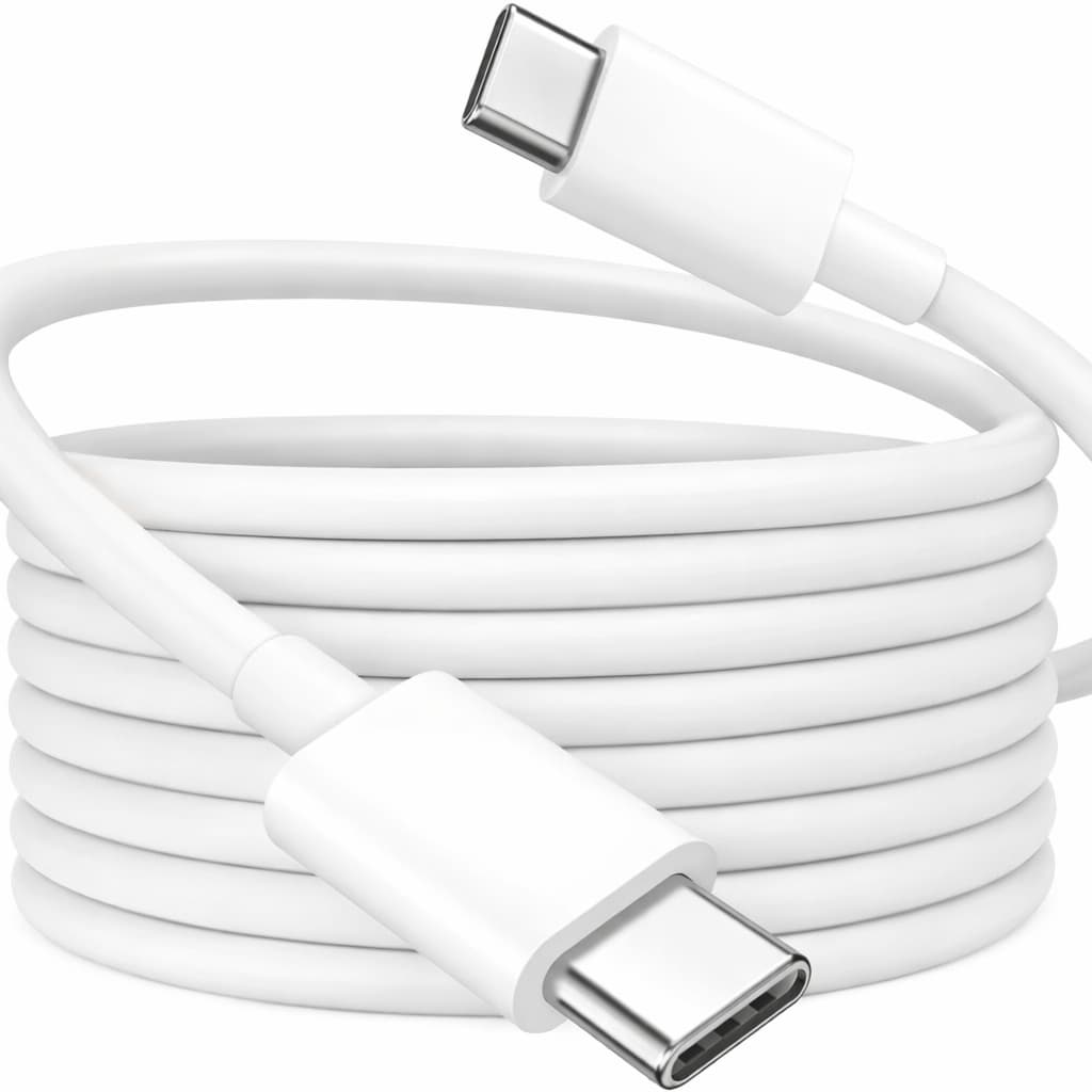 Cabo 2 metros 60w branco de borracha reforçada de carregamento rapido compativel Samsung Motorola Xiaomi MacBook