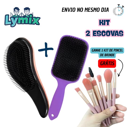 Kit Escovas Premium + Brinde Exclusivo kit pincel