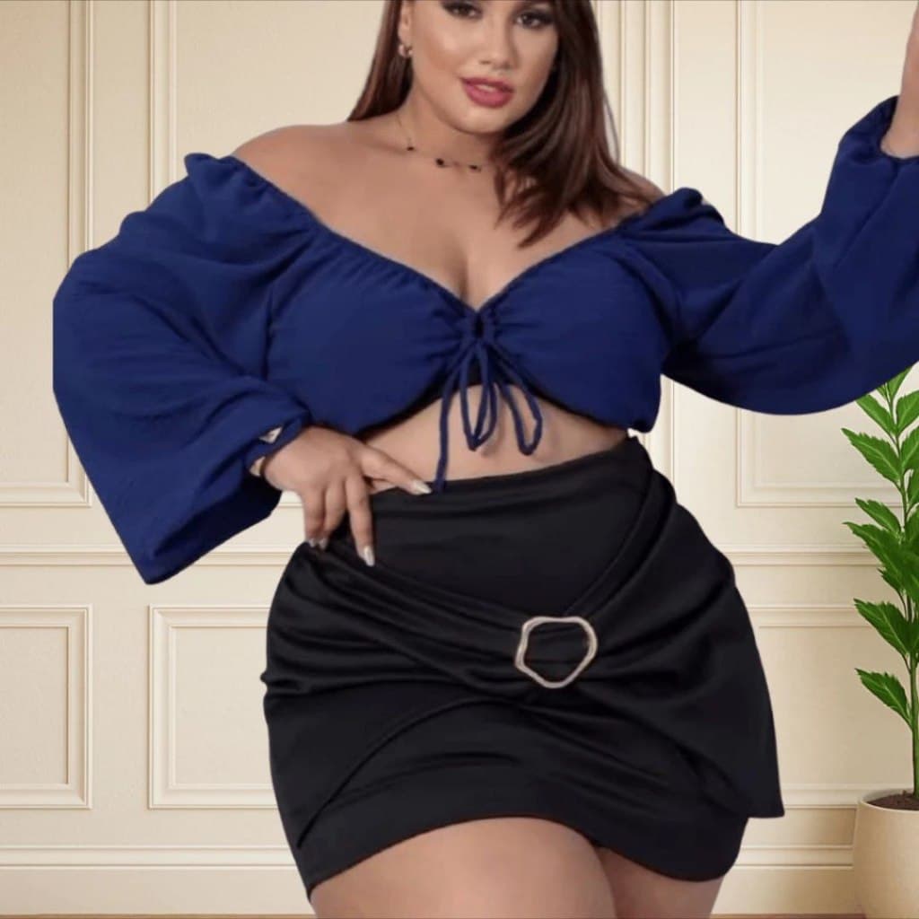 Short Saia com Fivela Orgânica Plus Size