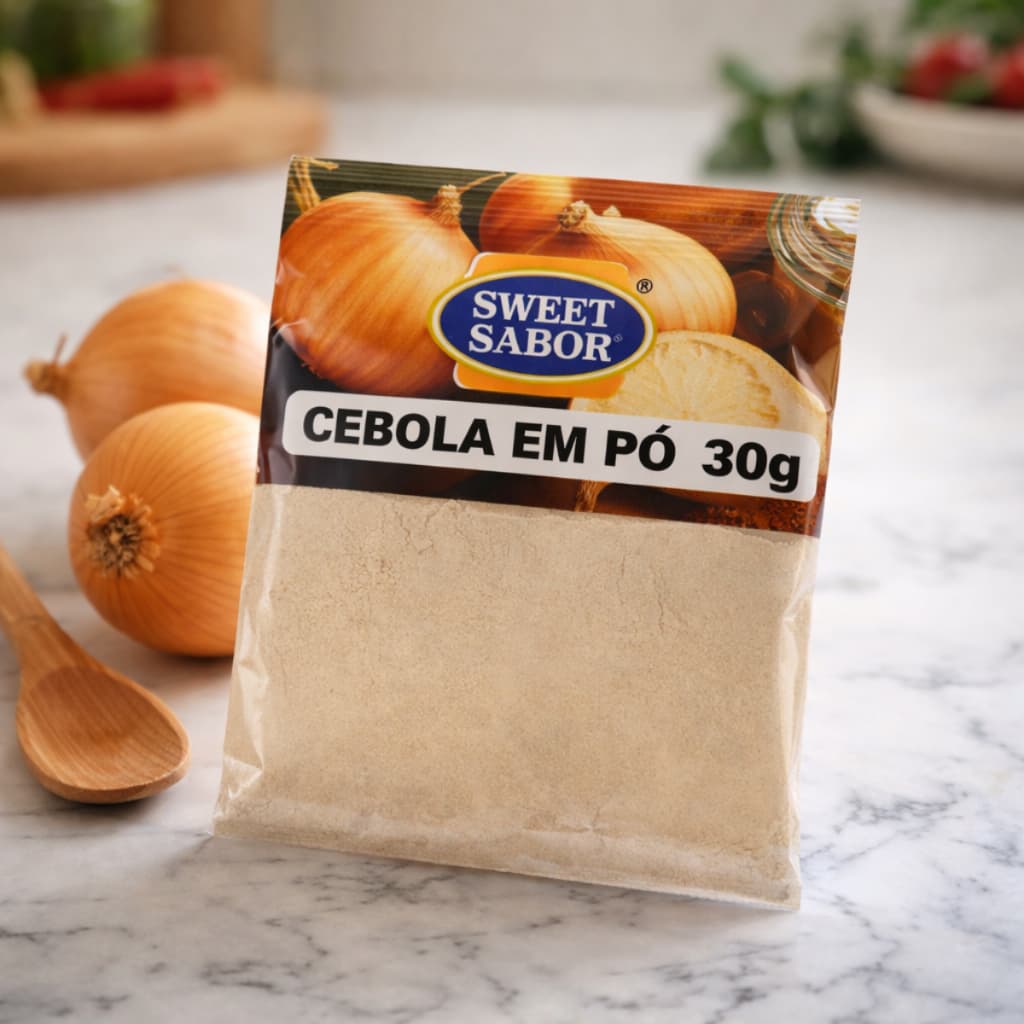Cebola em Pó Realça Sabor Prático para Temperos e Receitas Desidratada Sachê 30g
