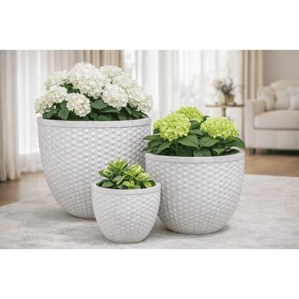 Vaso Pérola Branco Carrara em Polietileno Premium Decorativo | Loplast