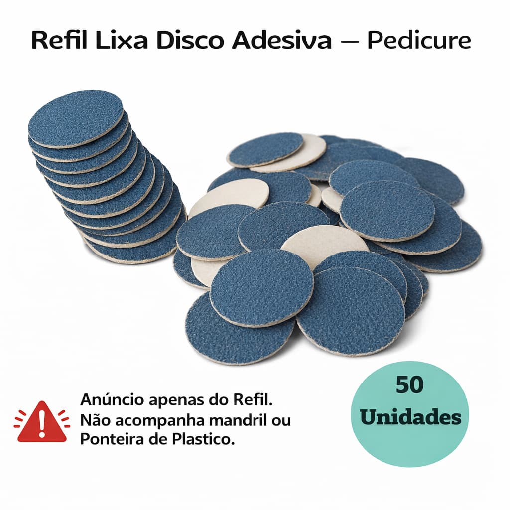 Refil Lixa Disco Pedicuro Adesiva 50 Unidades Descartáveis Envio Rápido