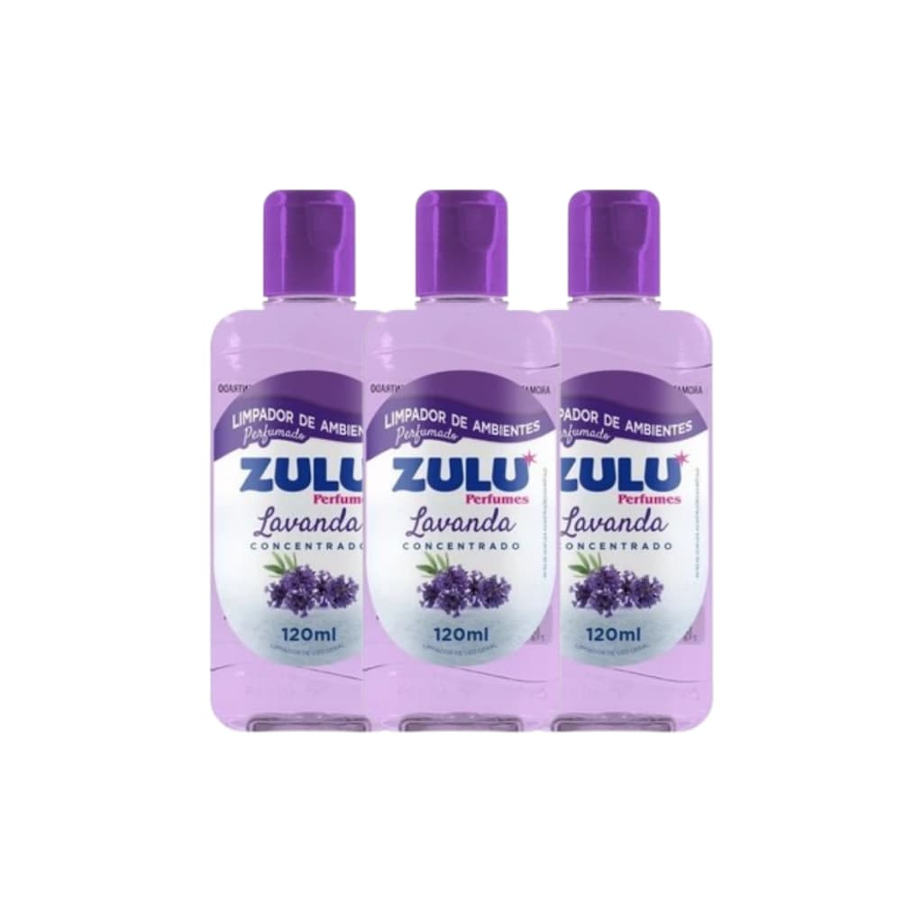 Kit Com 3 Unidades Limpador Perfumado Multiuso Zulu 120ml Lavanda Cheirinho Para Casa Limpeza