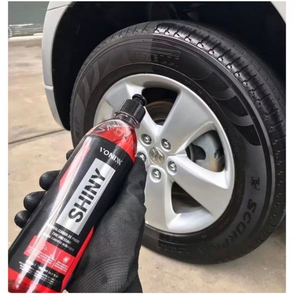 Shiny Vonixx 500ml Pretinho Premium Para Pneus - Resistente à Água Longa Duração Brilho Impecável Estética Automotiva