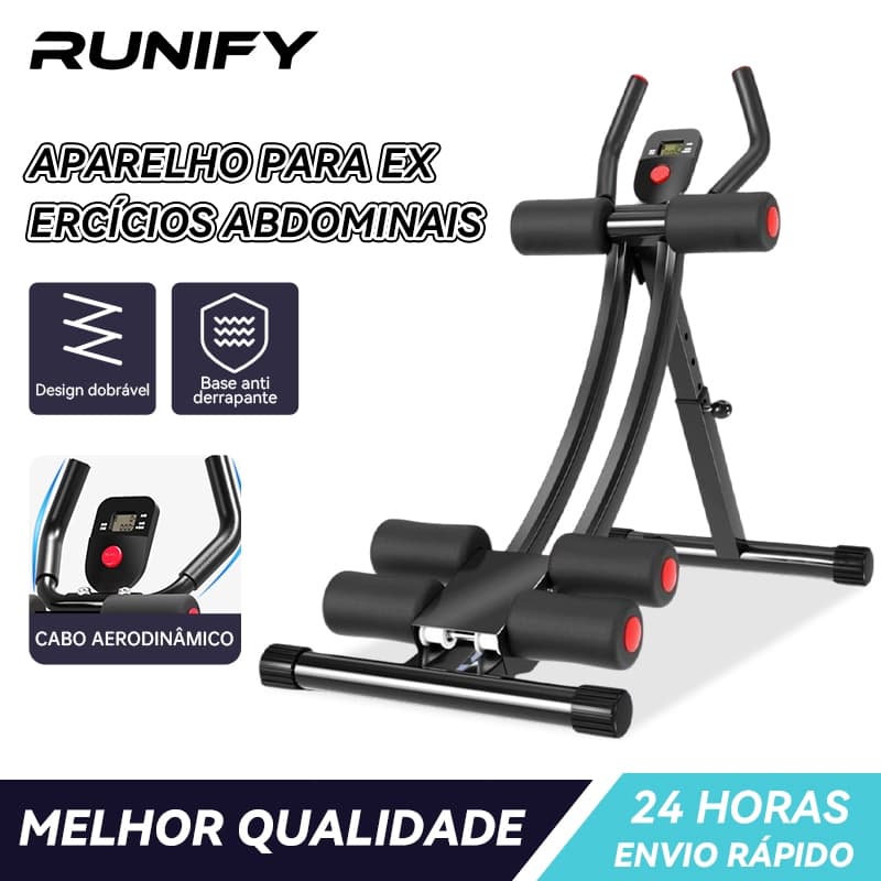 Aparelho Abdominal Dobrável com Visor Inteligente Integrado – Treino em Casa
