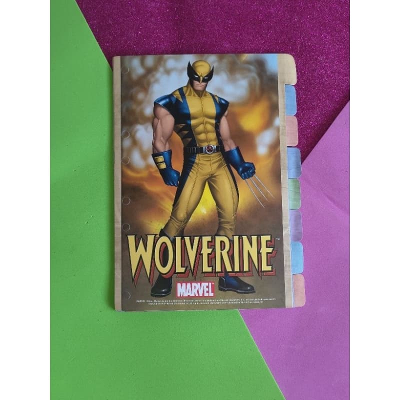 Divisórias de Fichário X-Men Wolverine Tamanho A5 peq. C/8 un. Vintage Raro Grafons