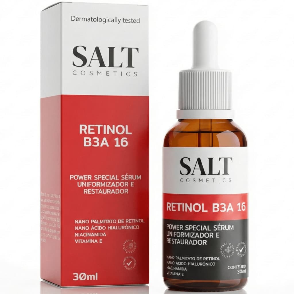 Sérum 3,5% Nano Retinol + 6% Niacinamida + 5,5% Nano Ácido Hialurônico + 1% Vit. E - Salt Cosmetics