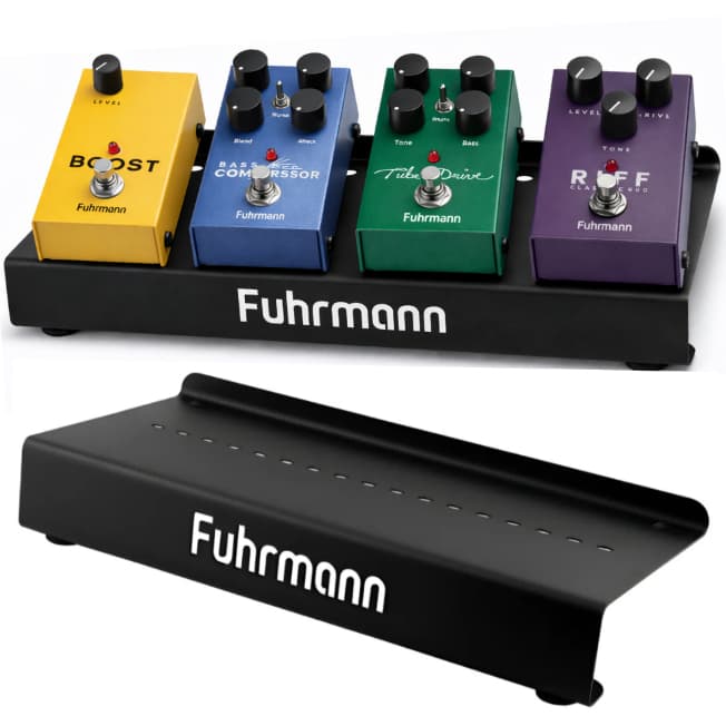 Pedalboard Para 4 Pedais Fuhrmann Miniboard Universal Velcro Preto 29,5 x 14