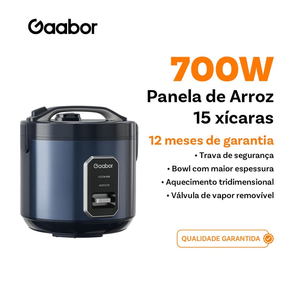 Gaabor Panela de Arroz Eletrica 220V 2,2L Para Familia Azul Marinus Pratica 700W RC-50M01A