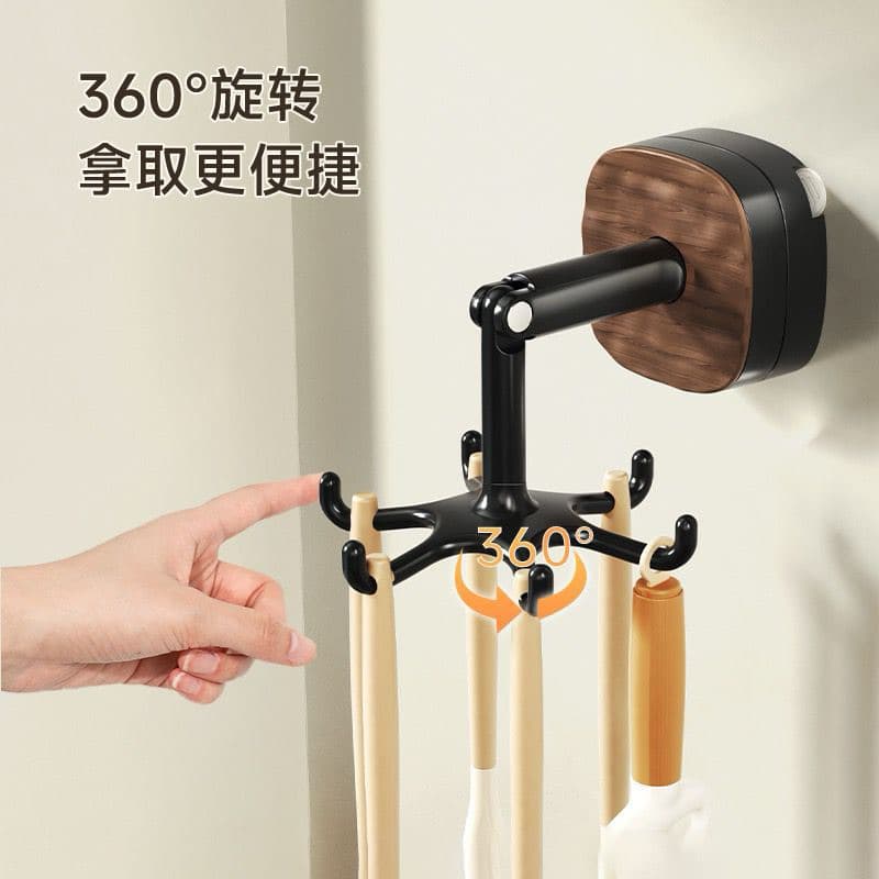 Kit Ganchos Para Utensílios Rotatório de Cozinha Talheres Giratório Adesivo para Fixação Sem Furos Multifuncional