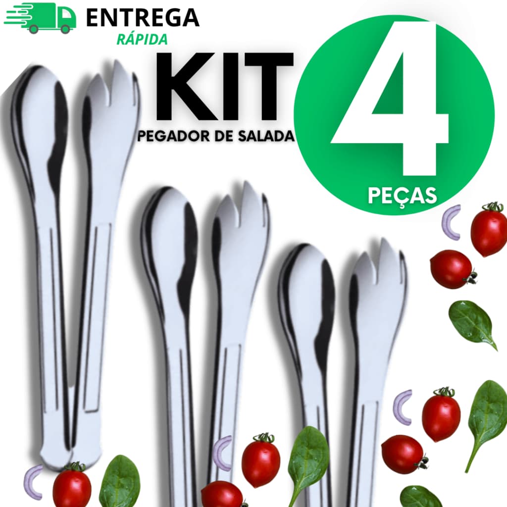 Pegador Para Salada E Pão De Aço Inox Com 20cm Profissional Top Utensílios De Cozinha E Restaurante
