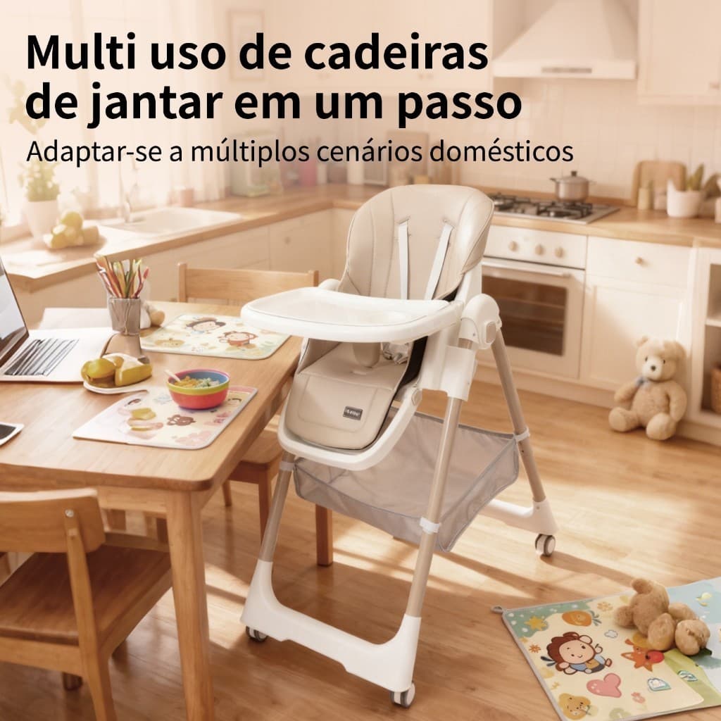 Cadeira de Alimentação Bebê Infantil com Bandeja Removível, Segura, Confortável e Fácil de Limpar