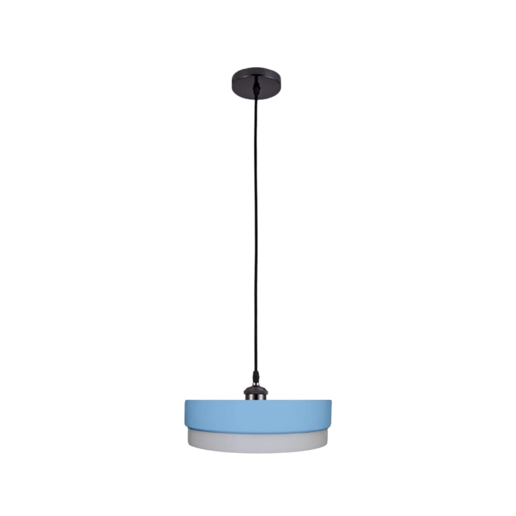 Kit Luminaria Plafon Azul 18w 6500k+ Pendente com Soquete Preto Perola Para Decoração